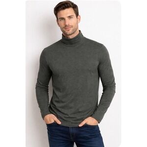 Athleta Long Sleeve Turtleneck Top Green Wool Blend Size Large